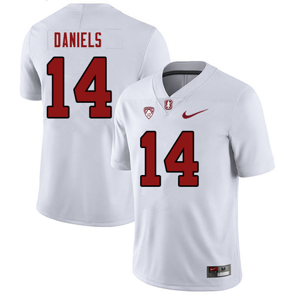 Women #14 Ashton Daniels Stanford Cardinal College 2023 Football Stitched Jerseys Sale-White - Click Image to Close